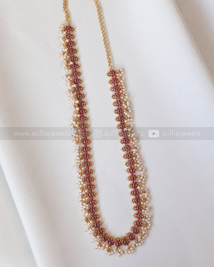No Idol - Kemp Flower Guttapusalu Long Chain with Jhumka
