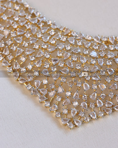 Diamond Looakalike Premium Necklace with Stud