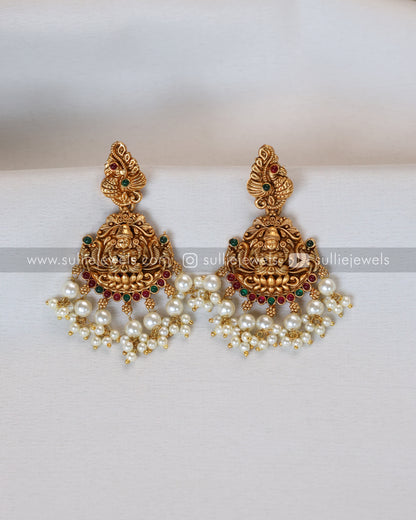 Sullie Basic - Lakshmi Copper Gold Pearl Necklace with Earring
