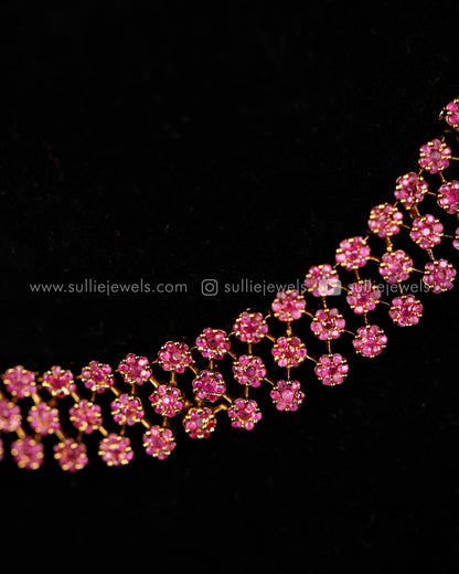 Diamond Lookalike Three Layer Necklace Set
