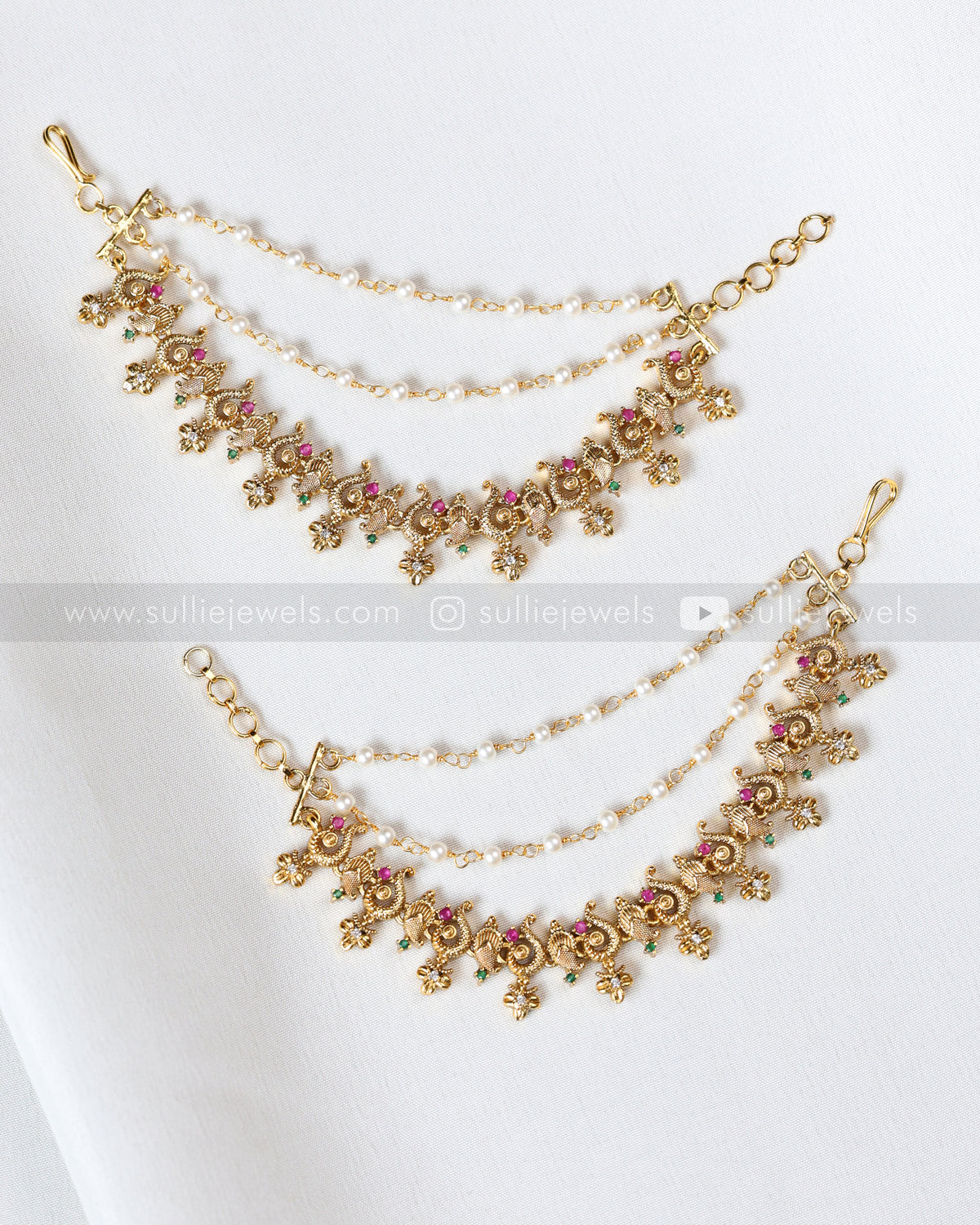 Matt Gold 3 Layer Pearl Matti / Earchain