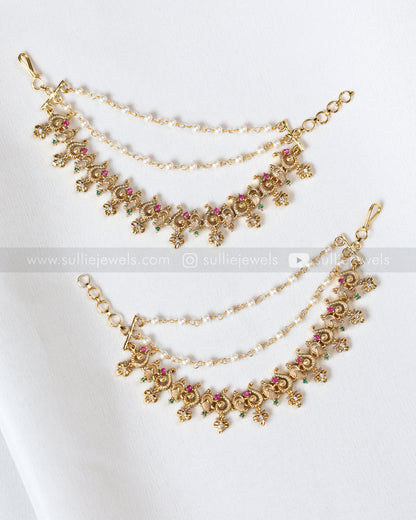 Matt Gold 3 Layer Pearl Matti / Earchain