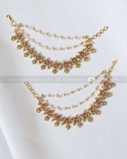 Matt Gold 3 Layer Pearl Matti / Earchain