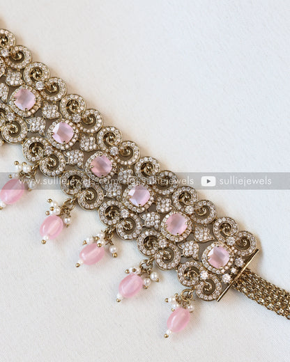 Victorian Pastel Pink Stone Premium Hipchain