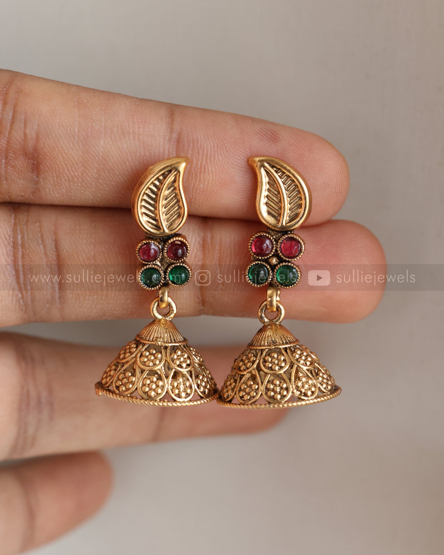 7163 - Sullie Basic - Multicolour Mango Long Chain with Jhumka
