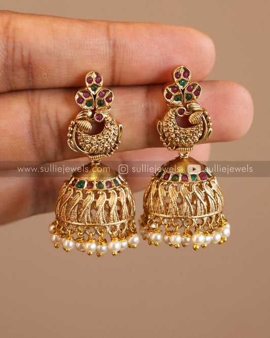 Antique Peacock Jhumka