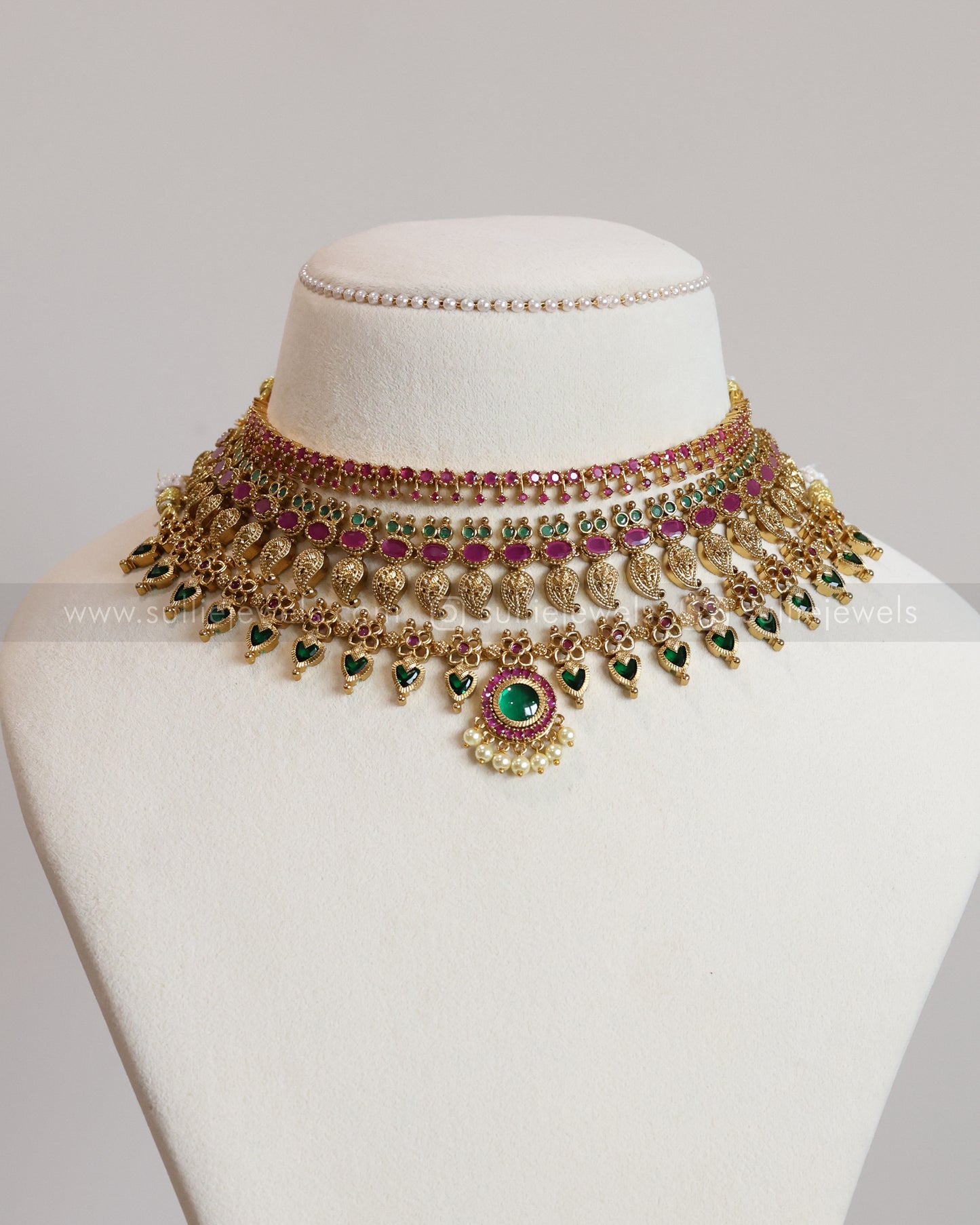 Traditional Palakka Mango & AD Stone Multi Layered Combo