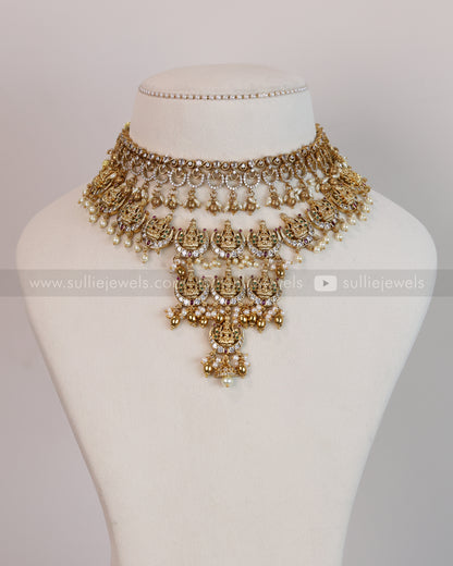Diamond Ring Lakshmi Tier Gold Layered Combo