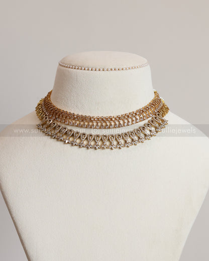 Diamond Lookalike White Stone Layered Combo