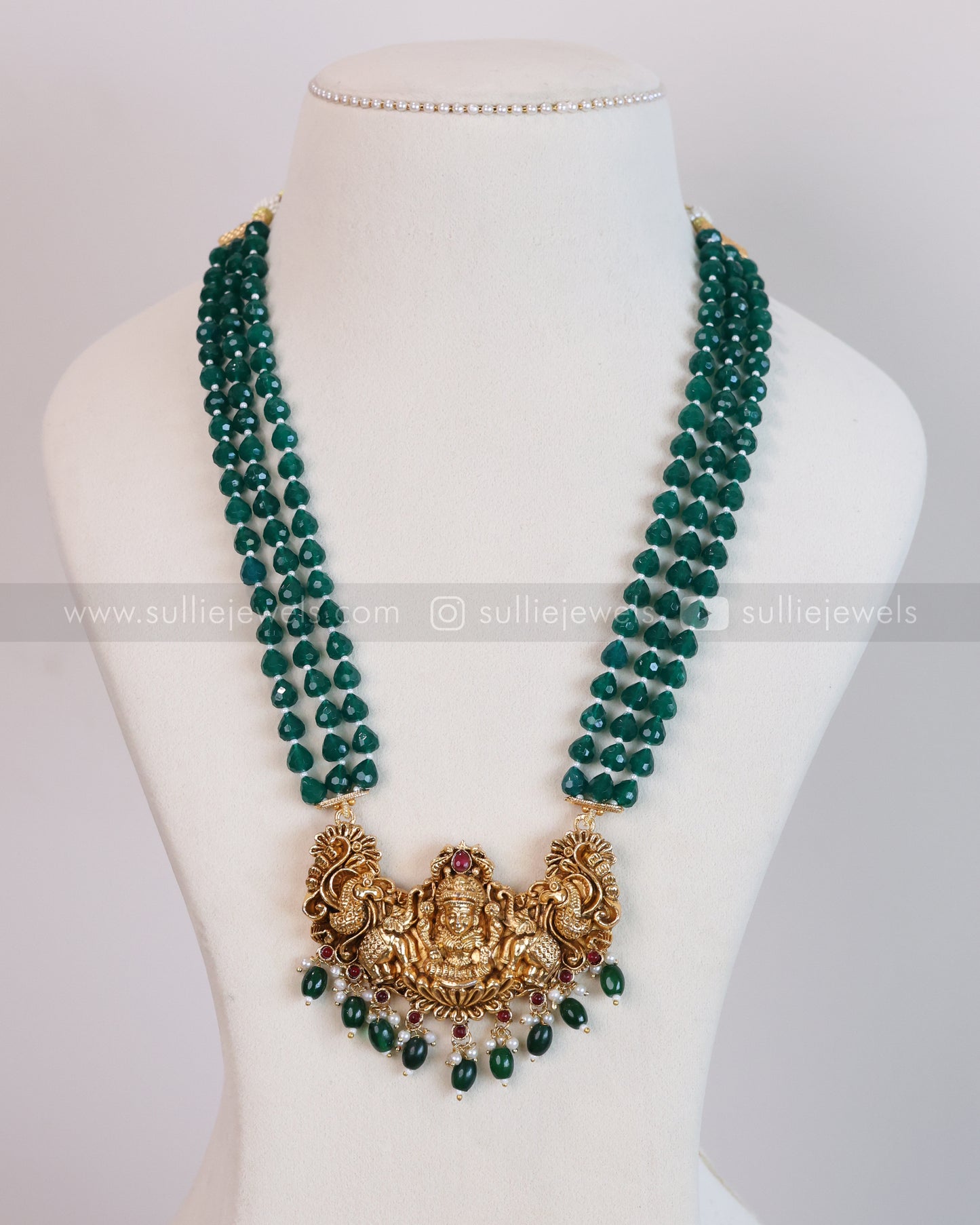 7160 - Sullie Basic - Lakshmi Green Haram with Earrings