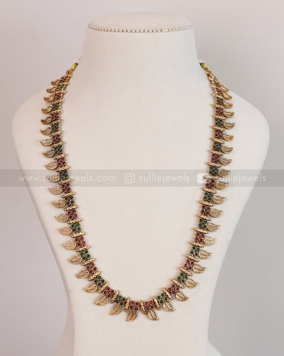 7163 - Sullie Basic - Multicolour Mango Long Chain with Jhumka