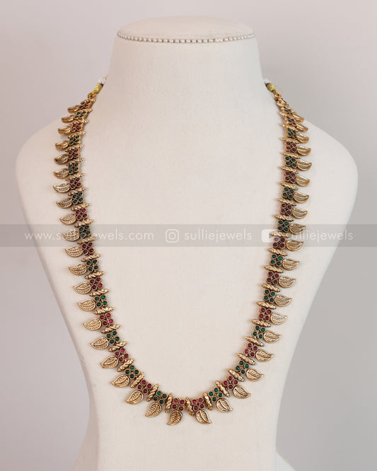 7163 - Sullie Basic - Multicolour Mango Long Chain with Jhumka