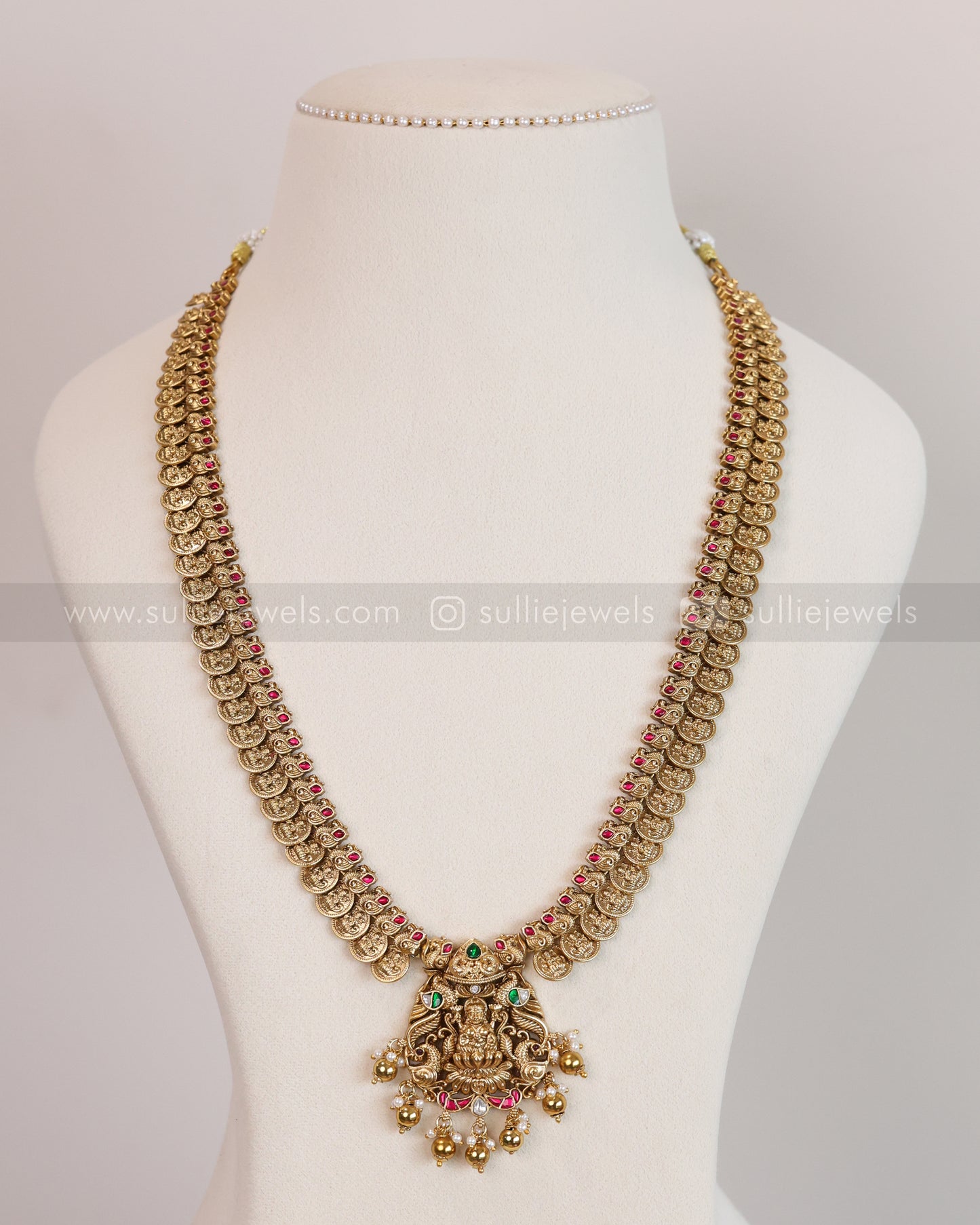 AD Gold Mango Coin Lakshmi Minimal Bridal Combo ( 8 piece )