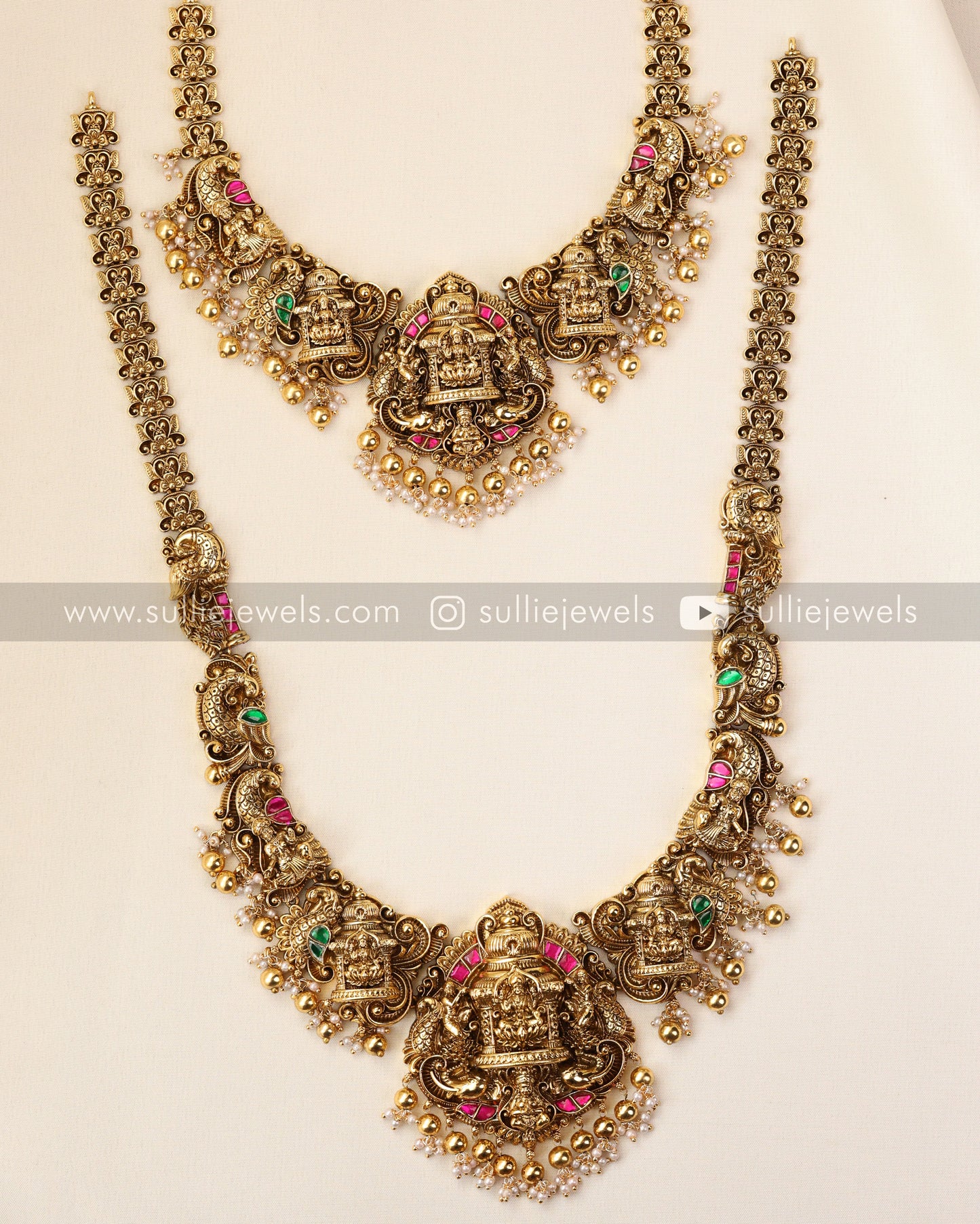 Premium Goddess Bridal Combo - Gold Beads ( 3 piece )