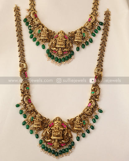Premium Goddess Bridal Combo - Green Beads ( 3 piece )