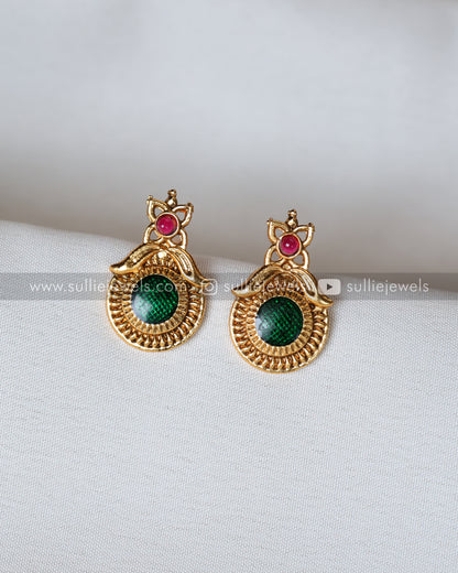 Kerala Round Palakka Pendant with Studs