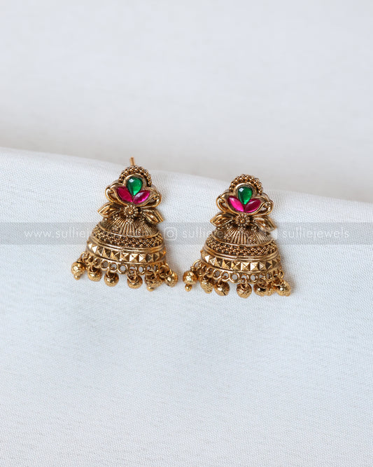E1252 - Mini Half-Cut Jhumka - Multicolour