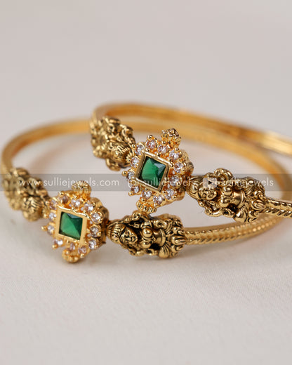 Lakshmi Stone Minimal Bangle - Set of 2