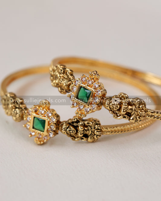 Lakshmi Stone Minimal Bangle - Set of 2