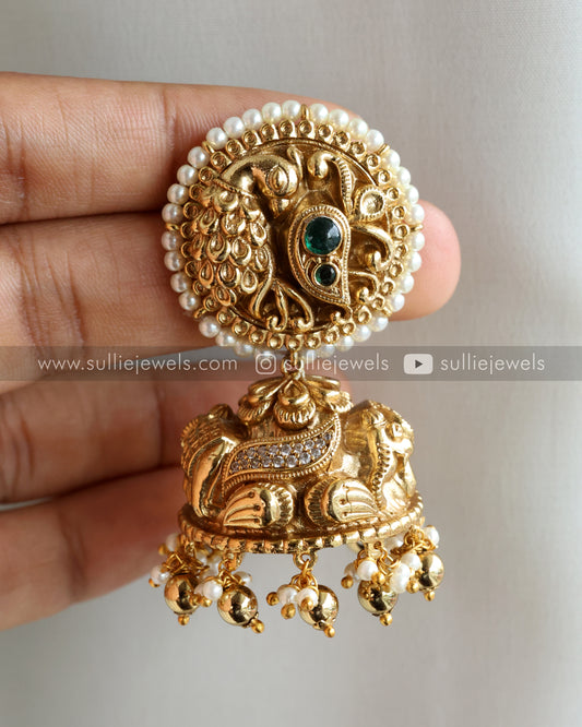 Peacock Pearl Detailed Jhumka