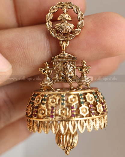 E1220 - Palakk Design Antique Bell Jhumka