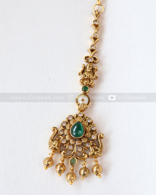 1082 - Premium Green Stone Elephant Tikka