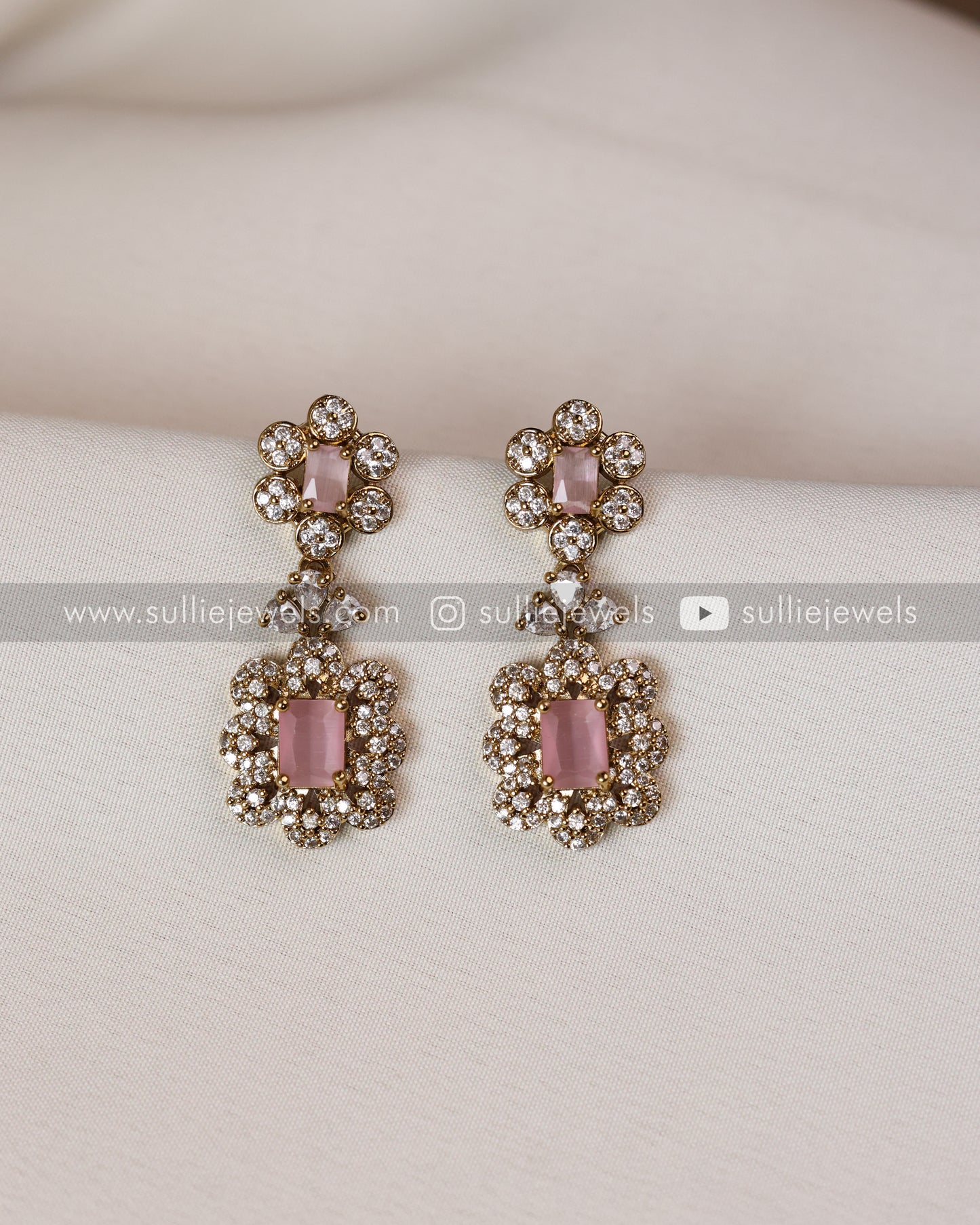 Stone Chain Choker with Earrings