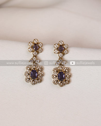 Stone Chain Choker with Earrings