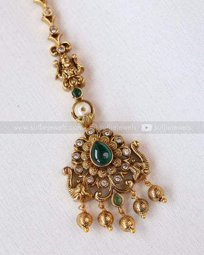 1082 - Premium Green Stone Elephant Tikka