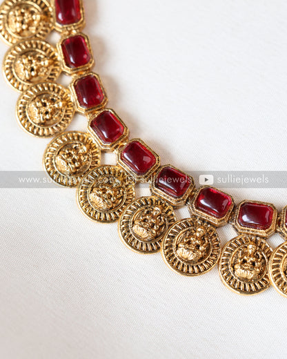 Stone Coin Necklace Set - 2 colours