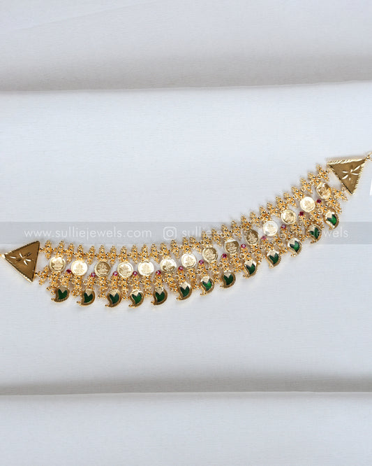 2147 - Double Layer Gold Plated Coin & Palakka Mango Choker