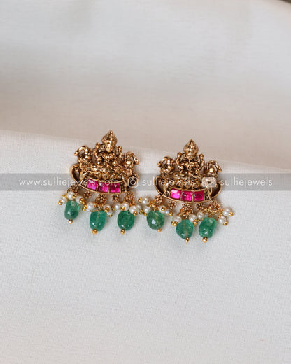 Lakshmi Premium Copper Gold Choker with Stud - Mint Beads