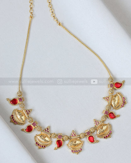 3890 - Gold Ruby Mid Length Mangamaala