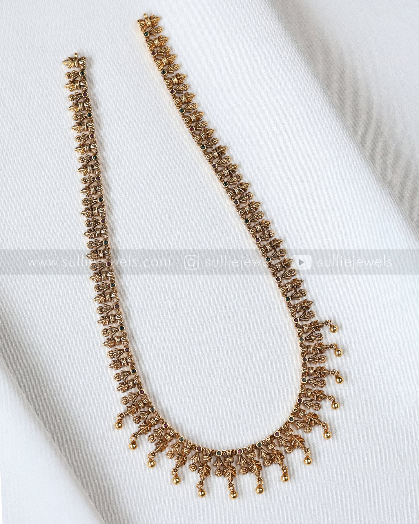 7214 - No Idol Leaf Design Minimal Long Chain with Stud