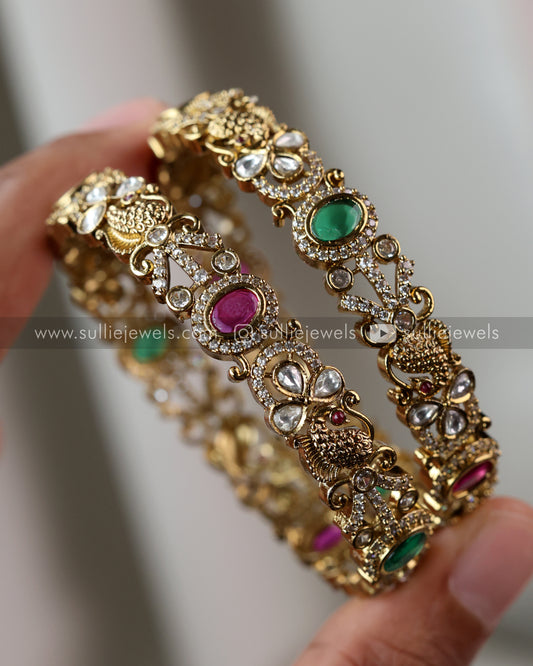 Multicolour Peacock Bangle - Set of 2