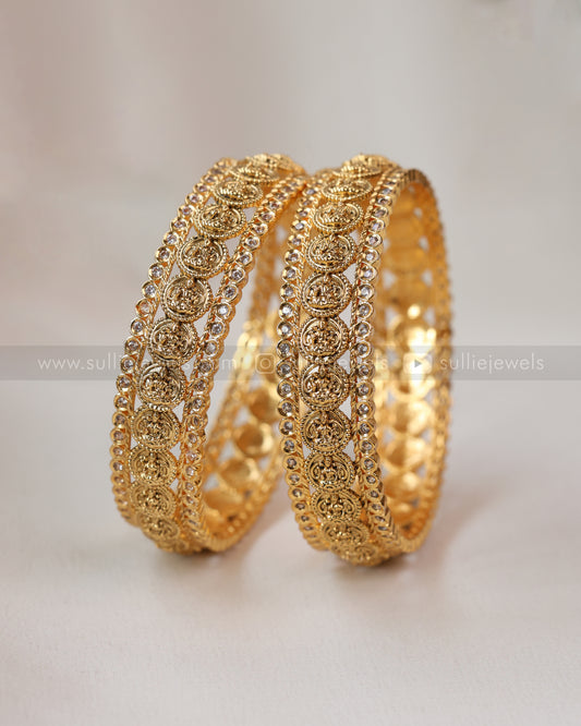 9019 - Premium Coin Stone Bangle - Set of 2