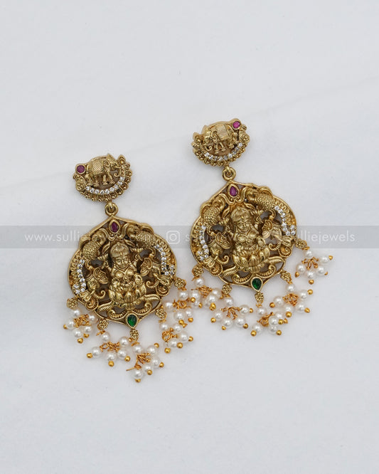 Lakshmi Elephant Pearl Guttapusalu Earrings