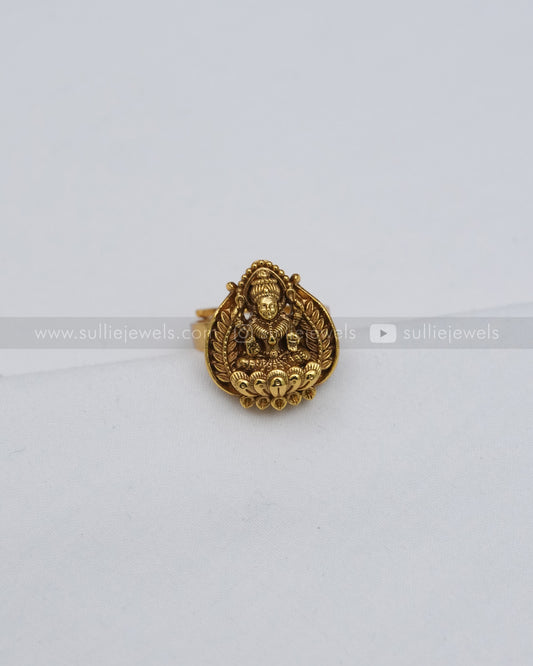 Lakshmi Leaf Design Adjustable Ring