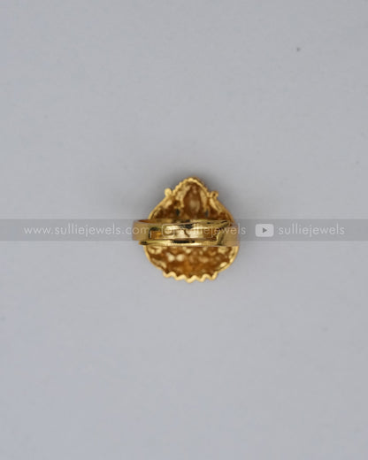 Lakshmi Leaf Design Adjustable Ring