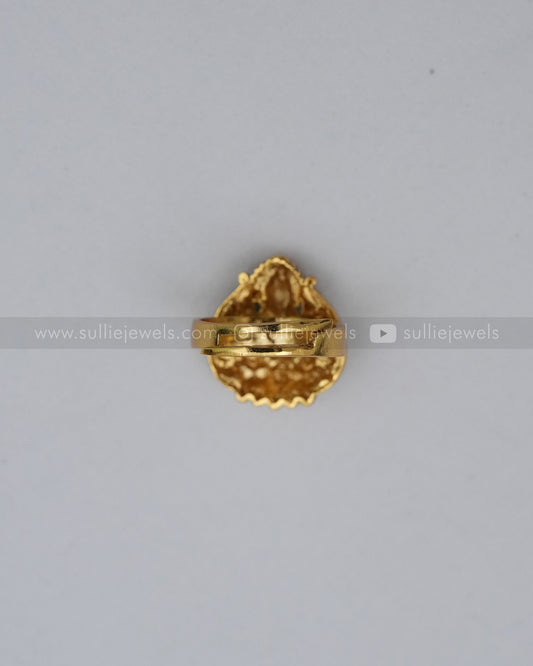 Lakshmi Leaf Design Adjustable Ring