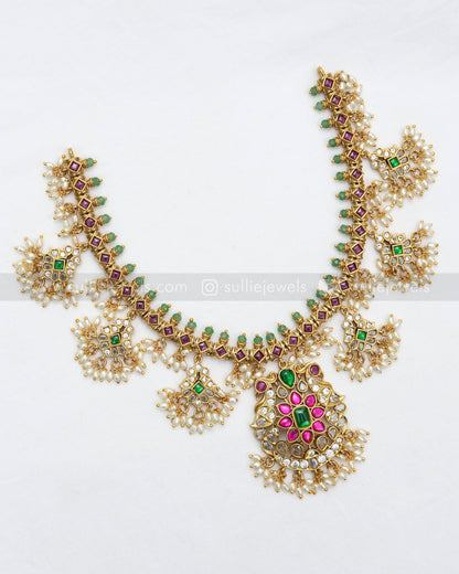 No Idol Jadau Guttapusalu Bridal Combo ( 3 piece )