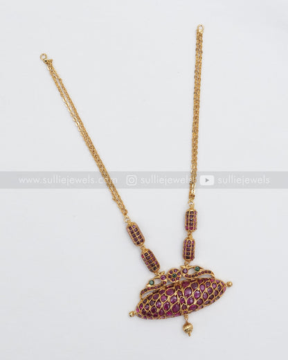 3588 - Kemp Drum Pendant Fusion Chain with Jhumka
