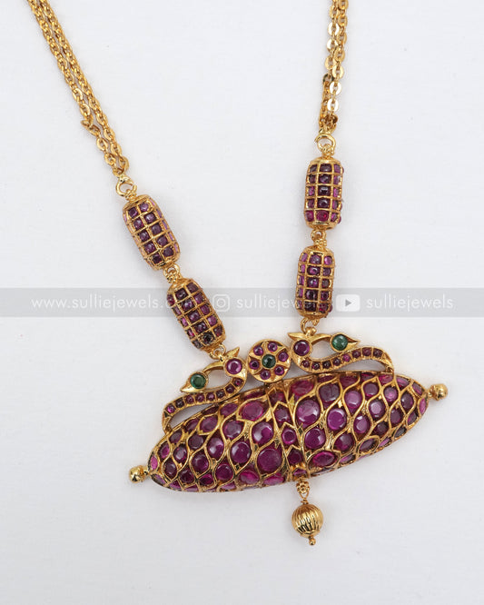 3588 - Kemp Drum Pendant Fusion Chain with Jhumka
