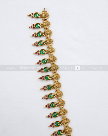 7119 - Lakshmi Premium Palakka Long Chain/Haaram with Earrings