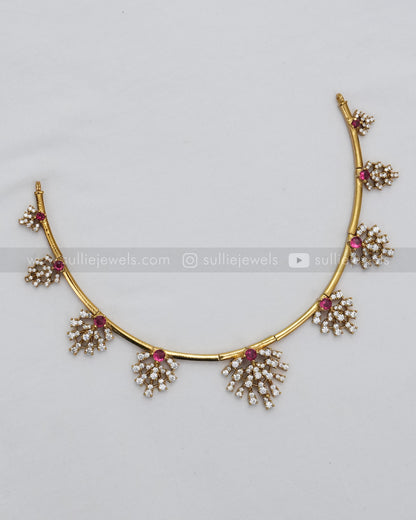 AD Leaf Colour Stone Hasli with Stud