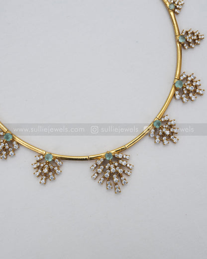 AD Leaf Colour Stone Hasli with Stud