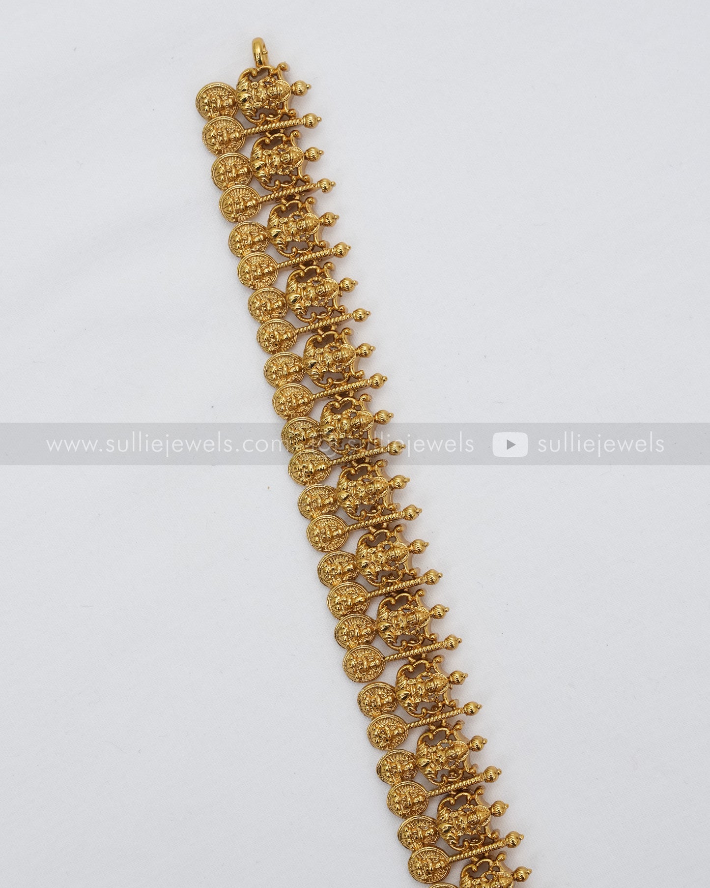 Lakshmi Detailed Coin Long Chain / Haaram with Stud