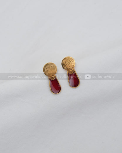 Sullie Basic - Palakka Ruby Coin Choker with Stud
