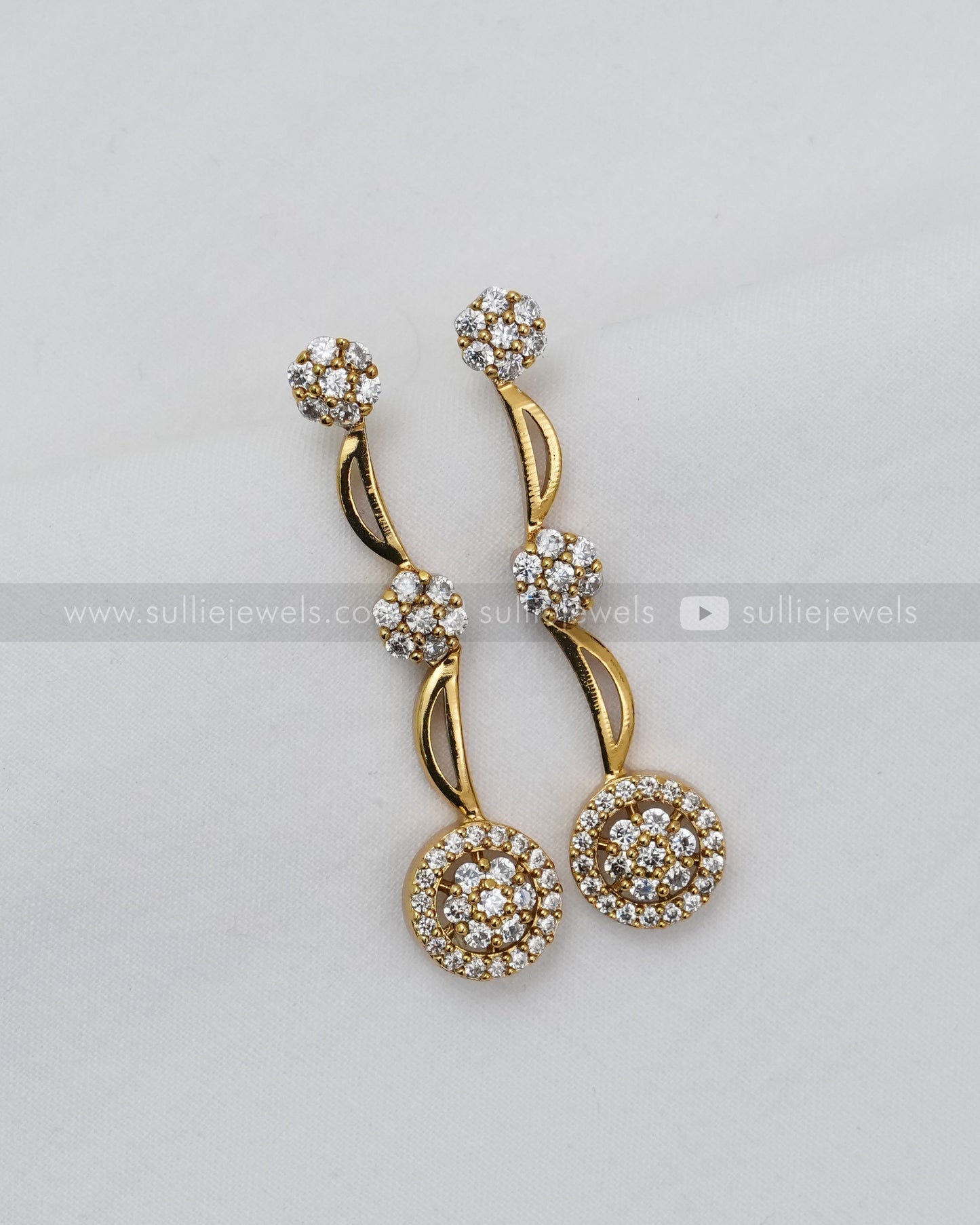 3622 - Minimal Flower AD White Necklace with Earring