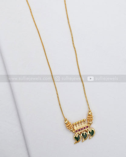3614 - Traditional Gold Plated Palakka Mango Necklace